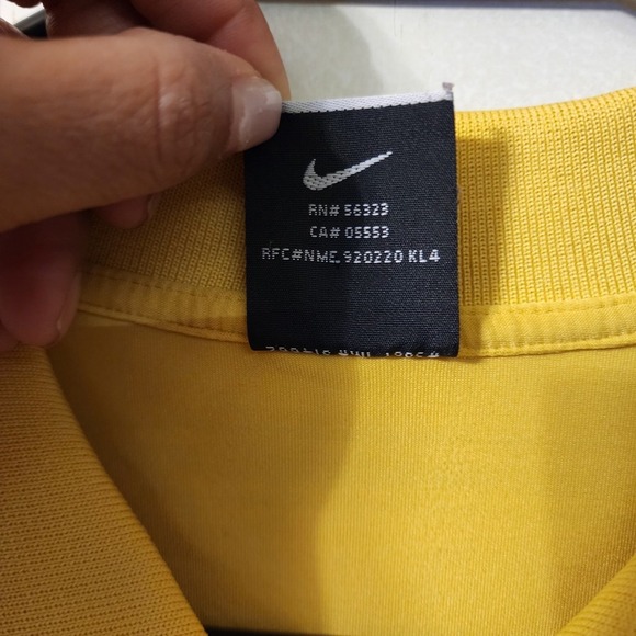 Nike Dri-Fit Polo Shirt XXL Yellow Red Striped Men's Golf‎ Casual Pre-Owned - Picture 10 of 11